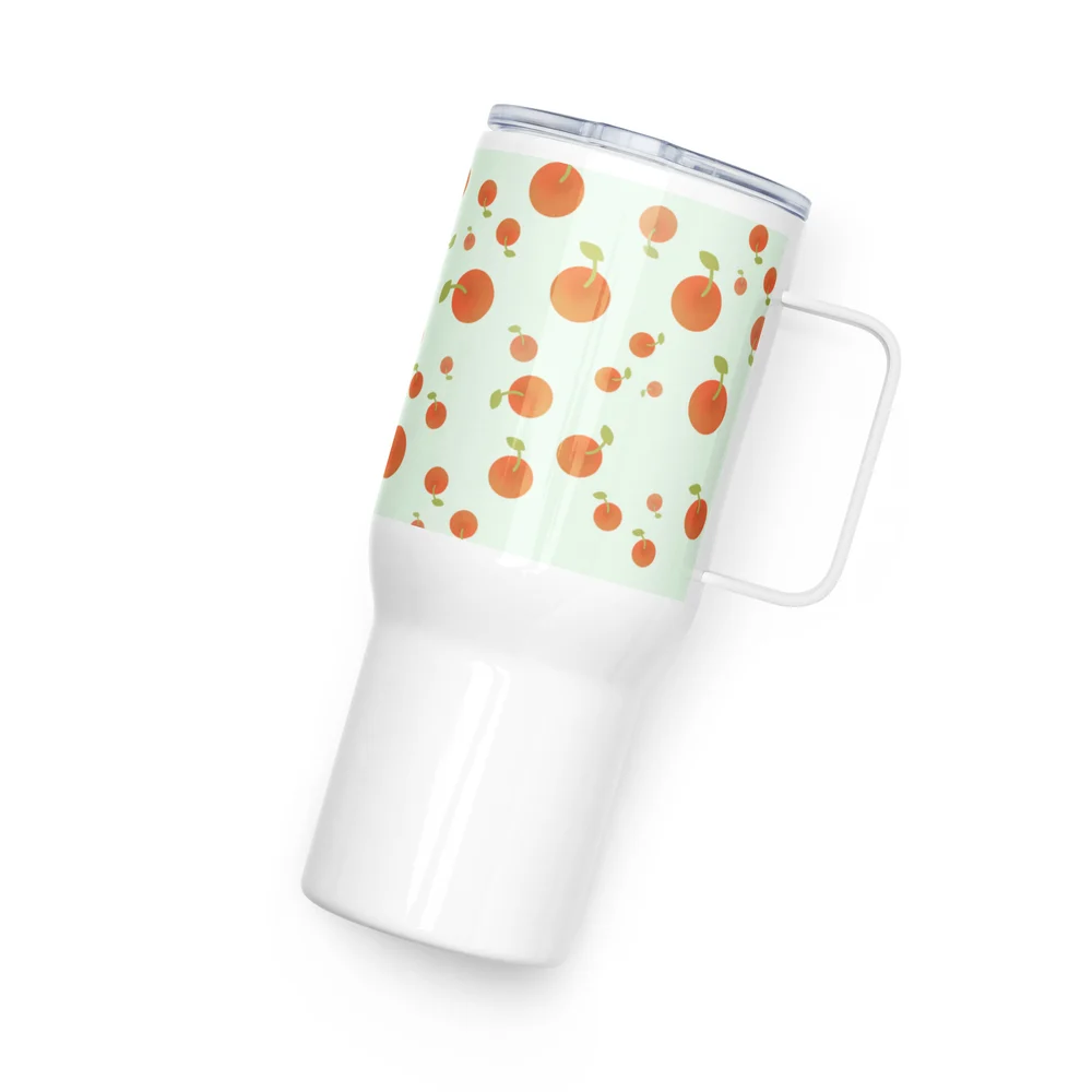 Be Orange travel mug with a handle white 25oz side